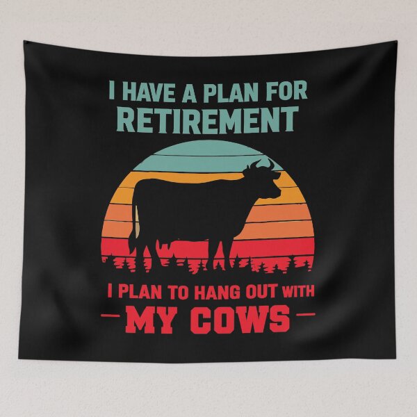 Item preview, Retirement Plan Hang Out With My Cows - Funny Floral Cow Art designed and sold by BendyBeasts.