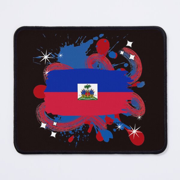 Item preview, Haitian Flag with paint splatter  designed and sold by artbyomega.