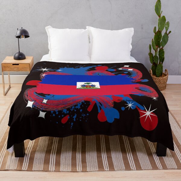 Item preview, Haitian Flag with paint splatter designed and sold by artbyomega.