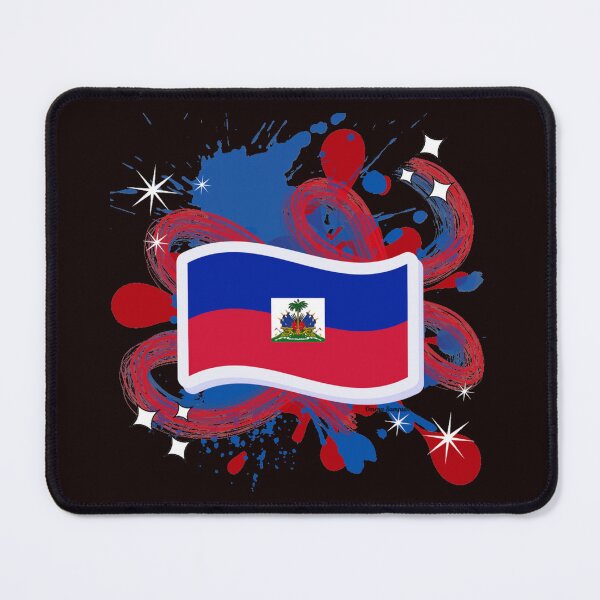 Item preview, Haitian Flag with paint splatter 2 designed and sold by artbyomega.