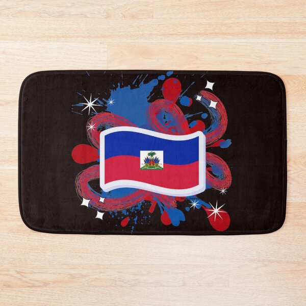 Item preview, Haitian Flag with paint splatter 2 designed and sold by artbyomega.