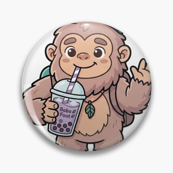 Item preview, Cute Bigfoot Drinking Boba Tea Cartoon designed and sold by Pixele.