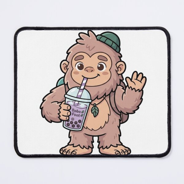 Item preview, Cute Bigfoot Drinking Boba Tea Cartoon designed and sold by Pixele.