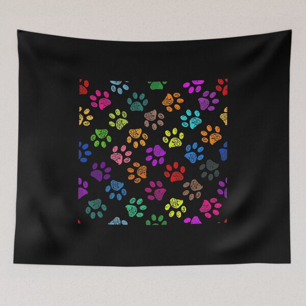 Item preview, Colorful Crayon Paw Print Seamless Pattern designed and sold by SoyLamderma.
