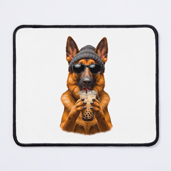 Item preview, Hipster German Shepherd Drinking Boba Tea | Cute Dog Lover Design designed and sold by Fredster1966.