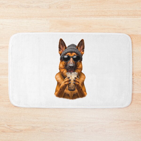 Item preview, Hipster German Shepherd Drinking Boba Tea | Cute Dog Lover Design designed and sold by Fredster1966.