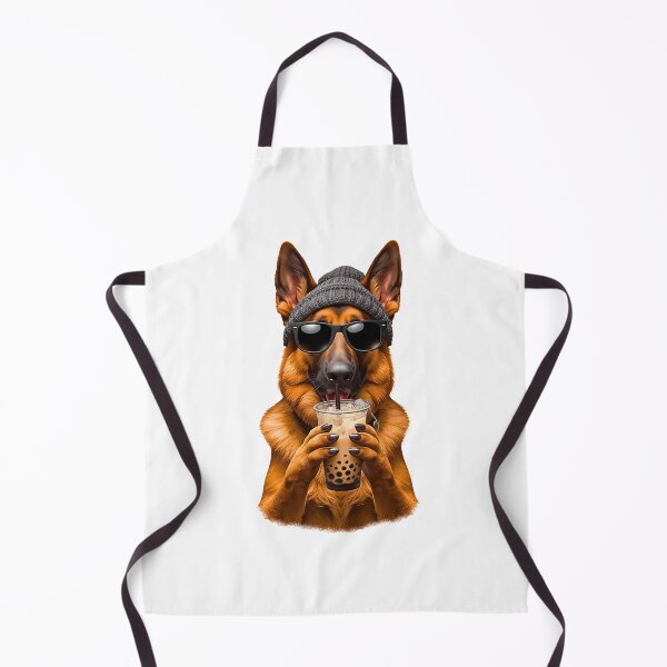 Item preview, Hipster German Shepherd Drinking Boba Tea | Cute Dog Lover Design designed and sold by Fredster1966.