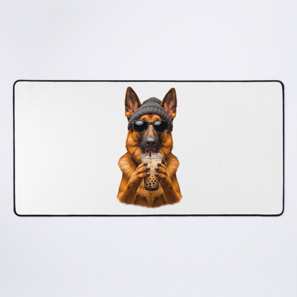 Item preview, Hipster German Shepherd Drinking Boba Tea | Cute Dog Lover Design designed and sold by Fredster1966.