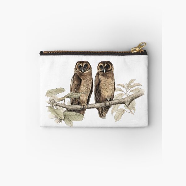 Item preview, illustrations of brown wood owl in a vintage natural history book designed and sold by wonderisland.