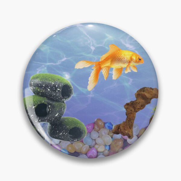 Item preview, Fish Tank Button designed and sold by PopBubbleShop.