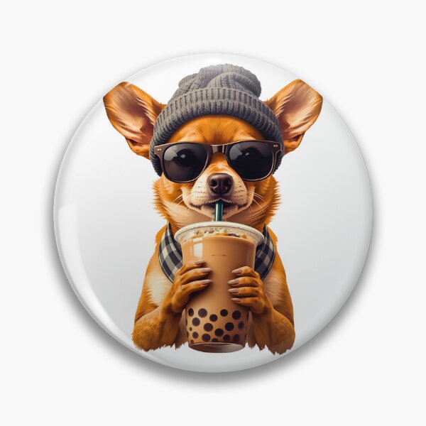 Item preview, Hipster Chihuahua Drinking Boba Tea | Cute Kawaii Dog Lover Design designed and sold by Fredster1966.