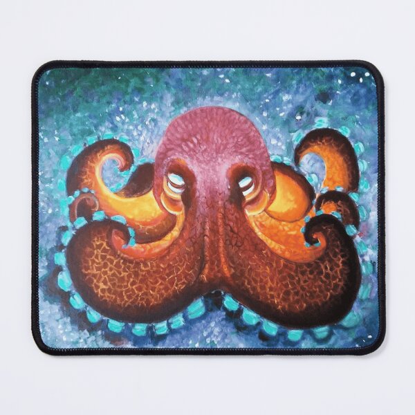 Item preview, Vivid Orange Deep Sea Octopus Textured Oil Painting Art designed and sold by ImpastoWild.