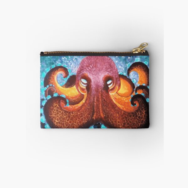 Item preview, Vivid Orange Deep Sea Octopus Textured Oil Painting Art designed and sold by ImpastoWild.