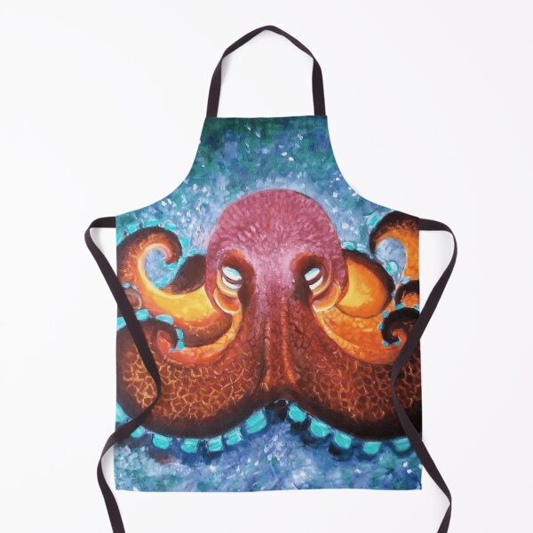 Item preview, Vivid Orange Deep Sea Octopus Textured Oil Painting Art designed and sold by ImpastoWild.