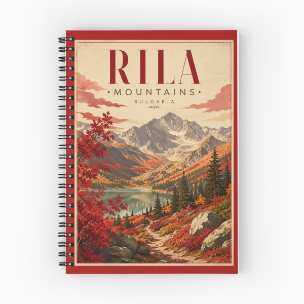 Item preview, Rila Mountains Bulgaria Autumn Retro Travel Poster designed and sold by Eclipse 3699.