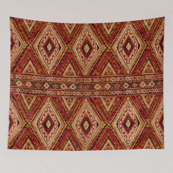 Item preview, Warm Red and Gold Geometric Boho Pattern designed and sold by zenjiinspired.