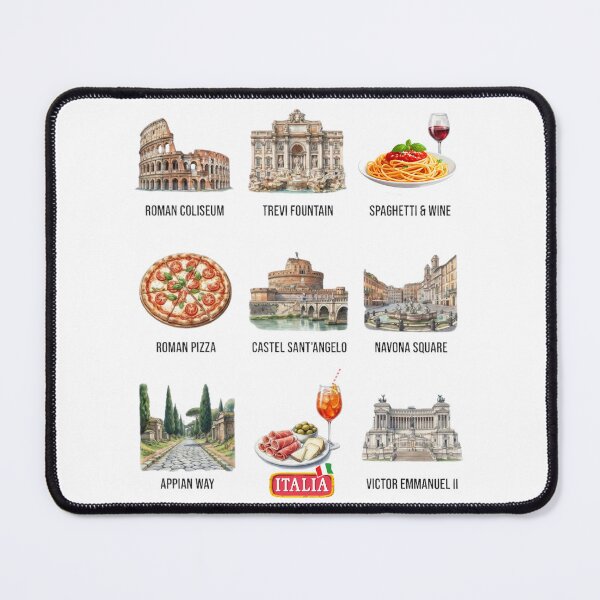 Item preview, Italian Rome Landmarks and Food Icons Collection - Watercolor Illustration Set designed and sold by VibranPalette.