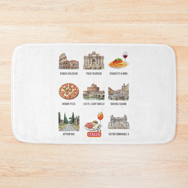 Item preview, Italian Rome Landmarks and Food Icons Collection - Watercolor Illustration Set designed and sold by VibranPalette.