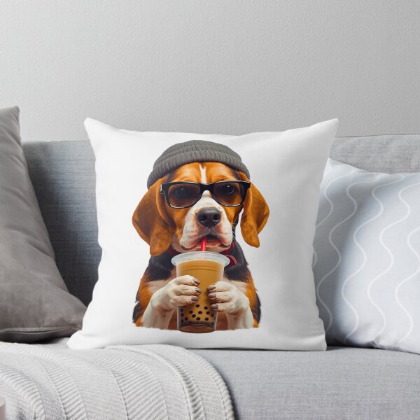 Item preview, Hipster Beagle Drinking Boba Tea | Cute Funny Dog Lover Design designed and sold by Fredster1966.