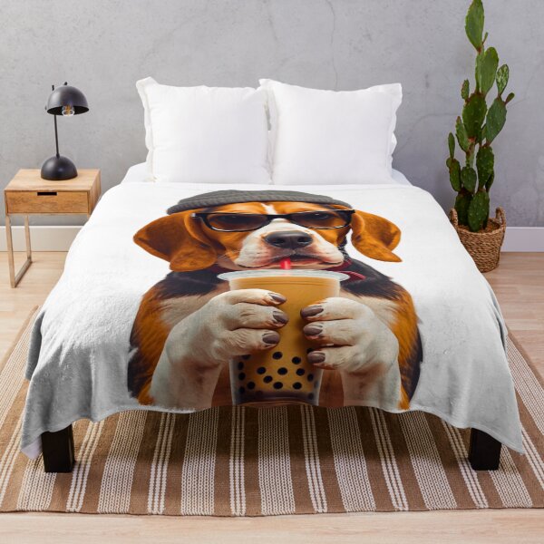 Item preview, Hipster Beagle Drinking Boba Tea | Cute Funny Dog Lover Design designed and sold by Fredster1966.