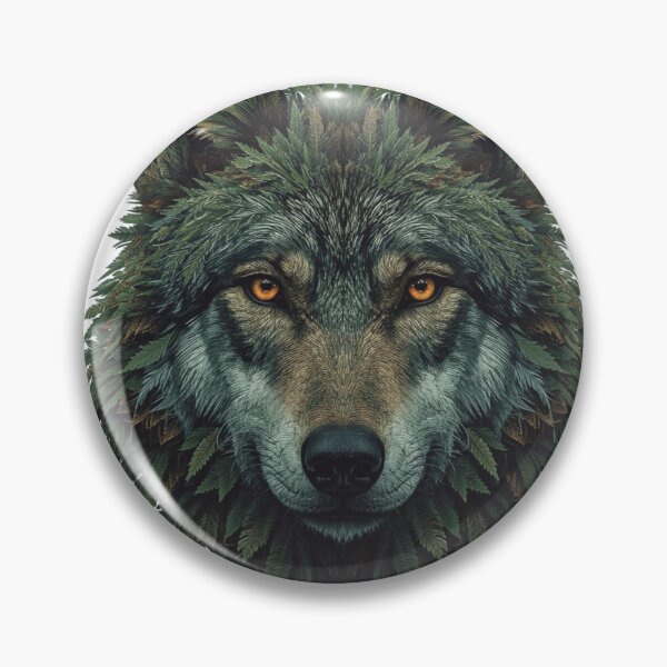 Item preview, Intense Eyes Wolf Head Made of Forest Ferns designed and sold by Printerraworks.