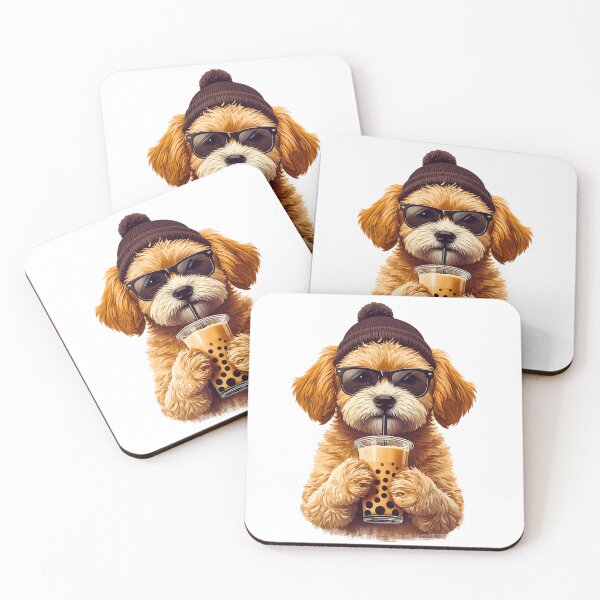 Item preview, Hipster Morkipoo Drinking Boba Tea | Cute Beanie Dog Lover Design designed and sold by Fredster1966.