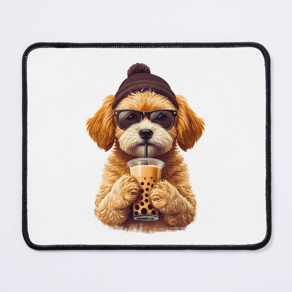 Item preview, Hipster Morkipoo Drinking Boba Tea | Cute Beanie Dog Lover Design designed and sold by Fredster1966.