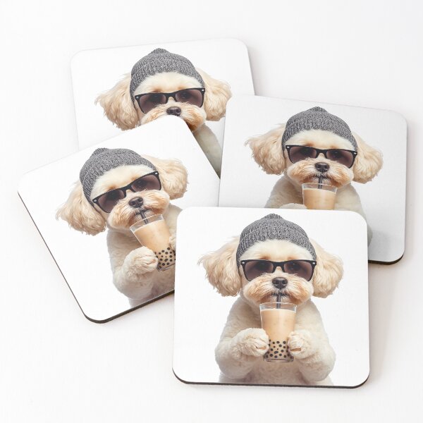 Item preview, Hipster Bichon Frise Drinking Boba Tea | Cute Funny Dog Lover Design designed and sold by Fredster1966.
