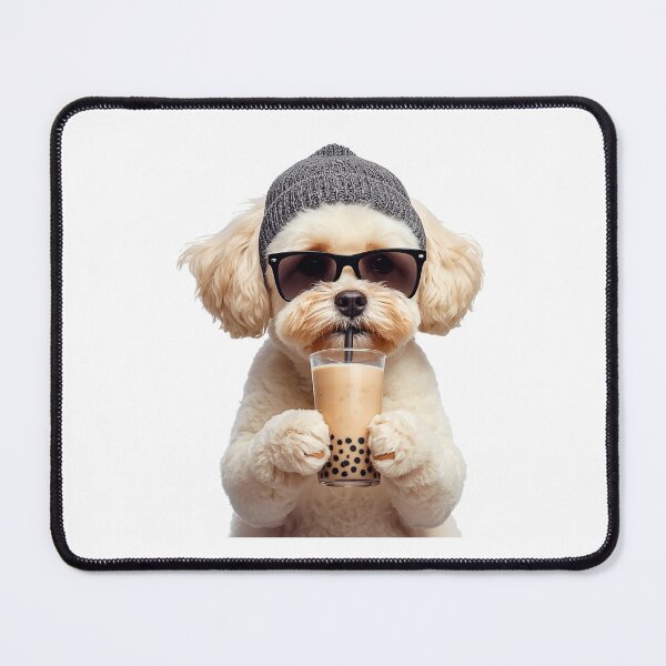 Item preview, Hipster Bichon Frise Drinking Boba Tea | Cute Funny Dog Lover Design designed and sold by Fredster1966.