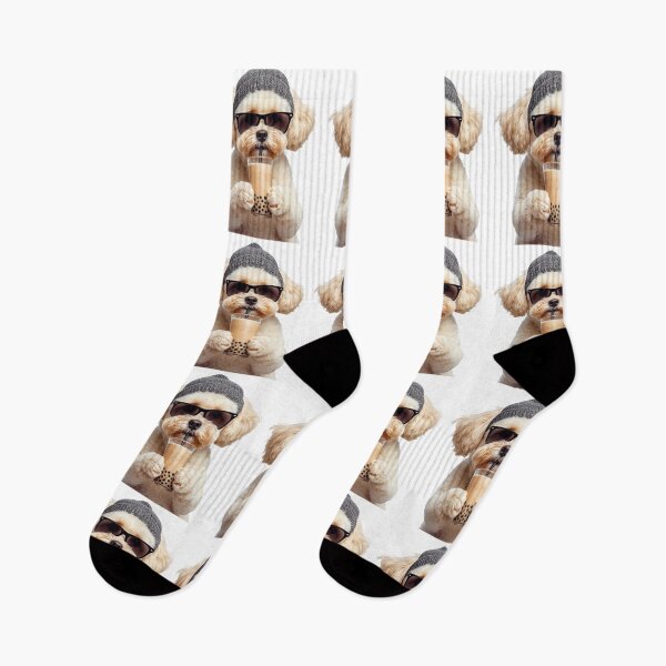 Item preview, Hipster Bichon Frise Drinking Boba Tea | Cute Funny Dog Lover Design designed and sold by Fredster1966.