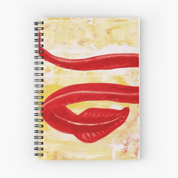 Item preview, Abstract Red Sea Serpent Ribbon Painting On Yellow Textured Canvas designed and sold by ImpastoWild.