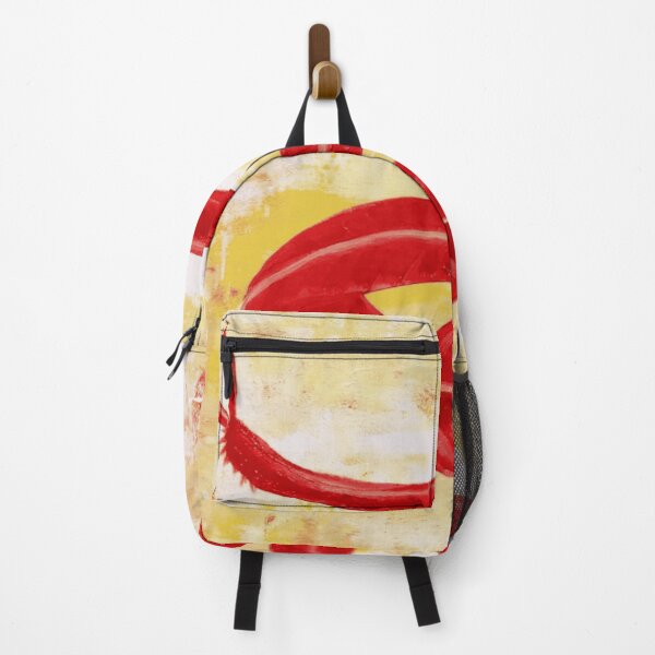 Item preview, Abstract Red Sea Serpent Ribbon Painting On Yellow Textured Canvas designed and sold by ImpastoWild.