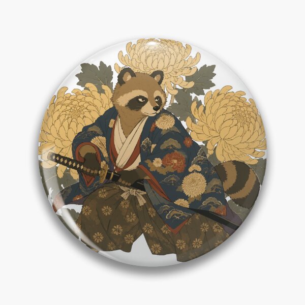 Item preview, Tanuki Samurai - Japanese Raccoon Dog Warrior with Katana designed and sold by medicalkinoko.