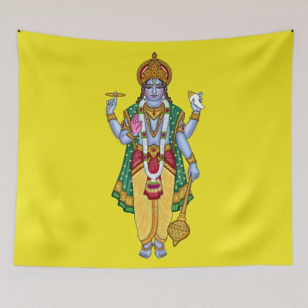 Item preview, Lord Vishnu Artwork | Divine Hindu God Digital Painting Illustration designed and sold by Harshit_Digital_Arts.