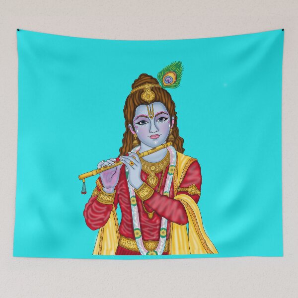 Item preview, Lord Krishna Artwork | Divine Hindu God Digital Painting Illustration designed and sold by Harshit_Digital_Arts.