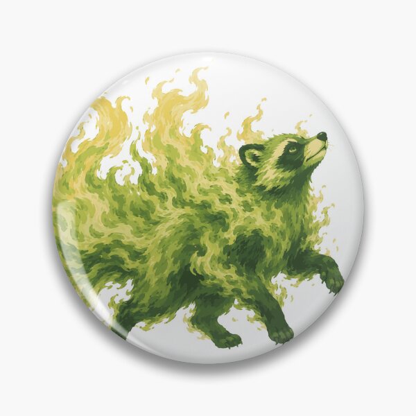 Item preview, Green Flame Tanuki - Mystical Japanese Yokai Spirit designed and sold by medicalkinoko.