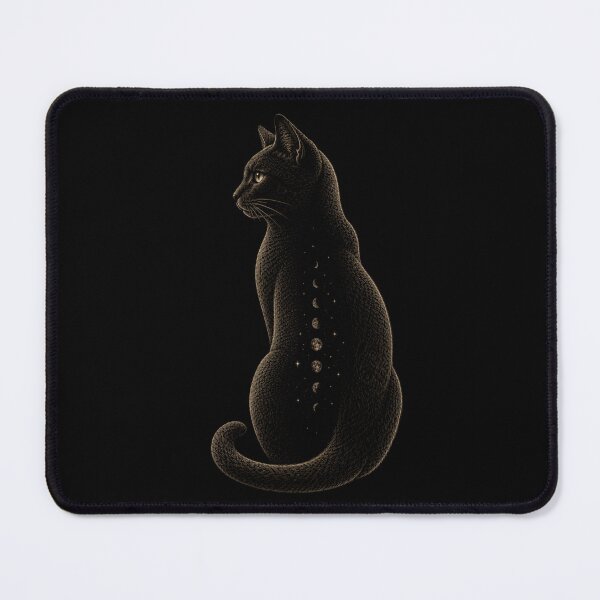 Item preview, Celestial Black Cat Moon Phases Vintage Engraving T-Shirt | Mystical Cosmic Feline Art designed and sold by The Archive.