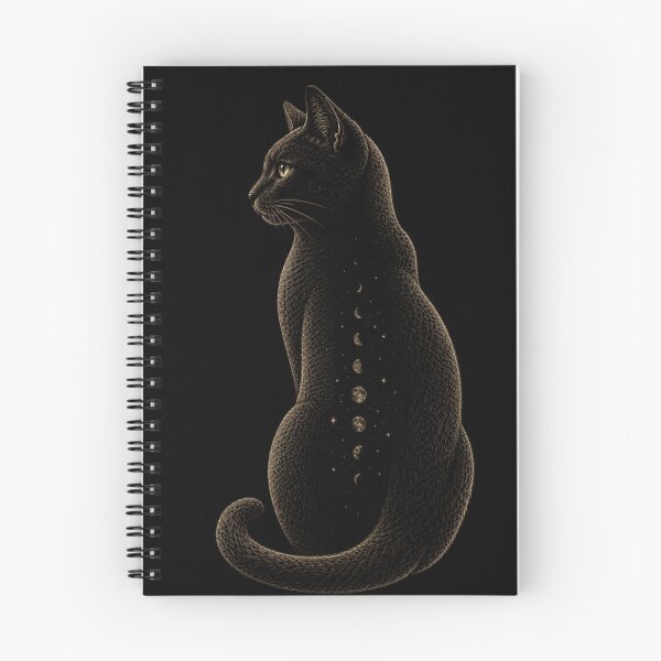 Item preview, Celestial Black Cat Moon Phases Vintage Engraving T-Shirt | Mystical Cosmic Feline Art designed and sold by The Archive.