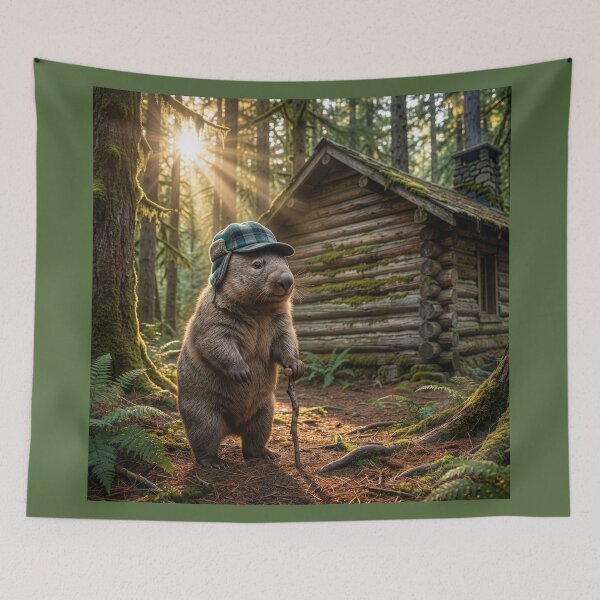 Item preview, Wombat Lumberjack Retires to His Log Cabin designed and sold by Tridentulus.