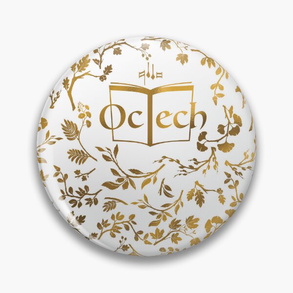 Item preview, OcTech logo with leaves, gold, name arch designed and sold by magpiekate.