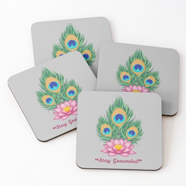 Item preview, Stay Grounded Lotus and Peacock Feather Art. designed and sold by ​Jyoti Digital Artist.