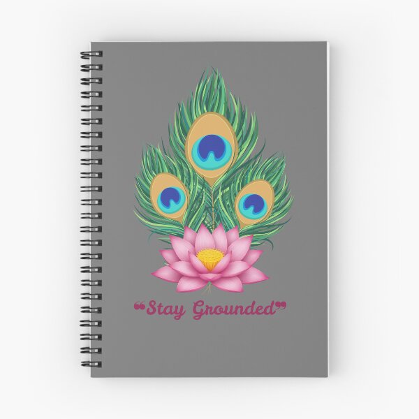 Item preview, Stay Grounded Lotus and Peacock Feather Art. designed and sold by Jyoti-Quotes.