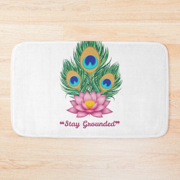 Item preview, Stay Grounded Lotus and Peacock Feather Art. designed and sold by ​Jyoti Digital Artist.