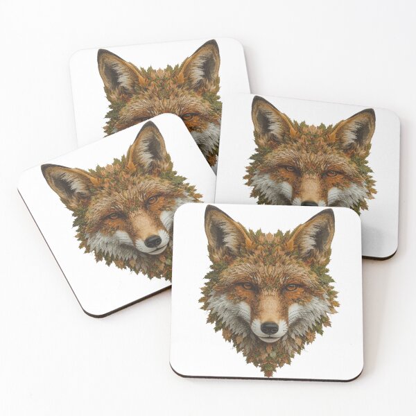 Item preview, Autumn Fox – Fox head made of autumn leaves designed and sold by Printerraworks.