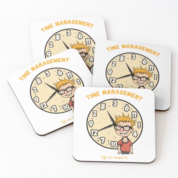 Item preview, Time Management By An Expert Funny Nerd Clock Cartoon on White designed and sold by The Fine Print by BassAddict.
