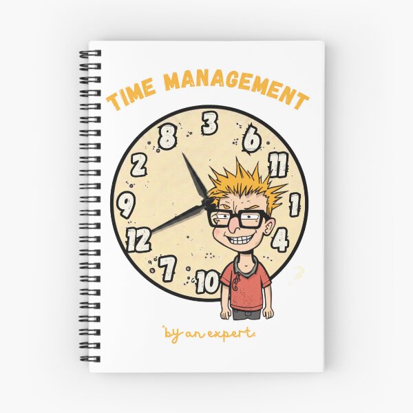 Item preview, Time Management By An Expert Funny Nerd Clock Cartoon on White designed and sold by The Fine Print by BassAddict.