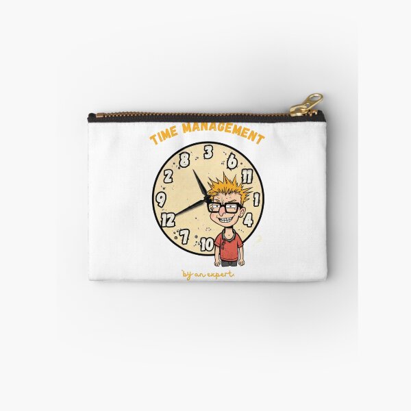 Item preview, Time Management By An Expert Funny Nerd Clock Cartoon on White designed and sold by The Fine Print by BassAddict.