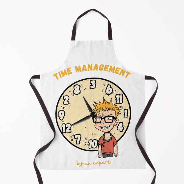 Item preview, Time Management By An Expert Funny Nerd Clock Cartoon on White designed and sold by The Fine Print by BassAddict.
