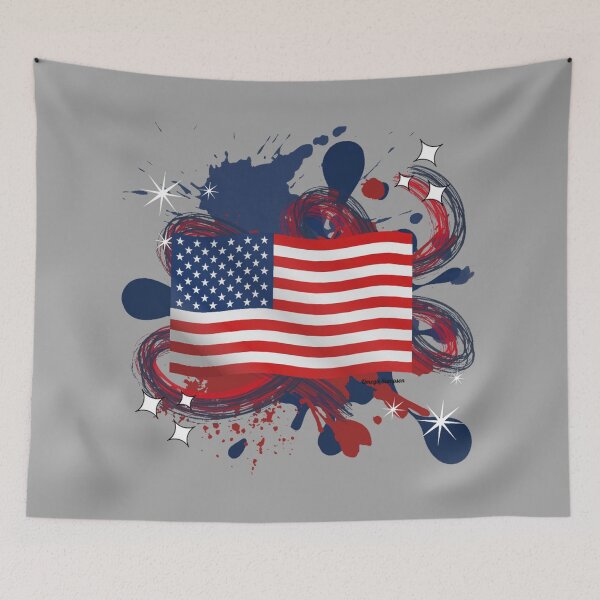Item preview, USA Flag with paint splatter  designed and sold by artbyomega.