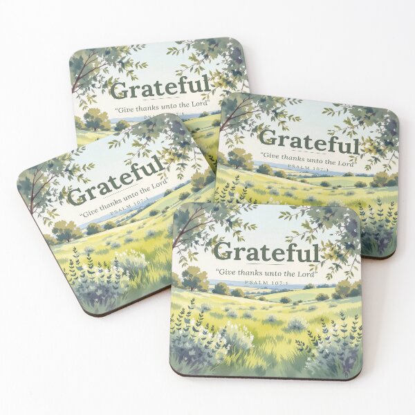 Item preview, Grateful Give Thanks Christian Watercolor Scripture Psalm 107 designed and sold by The Bright Beautiful Life .